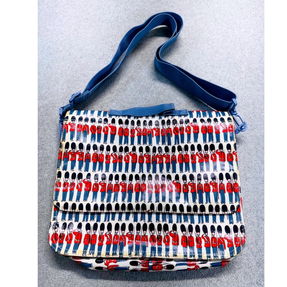 Cath Kidston Messenger Bag Womens OS White Red London Royal Guard Print Satchel